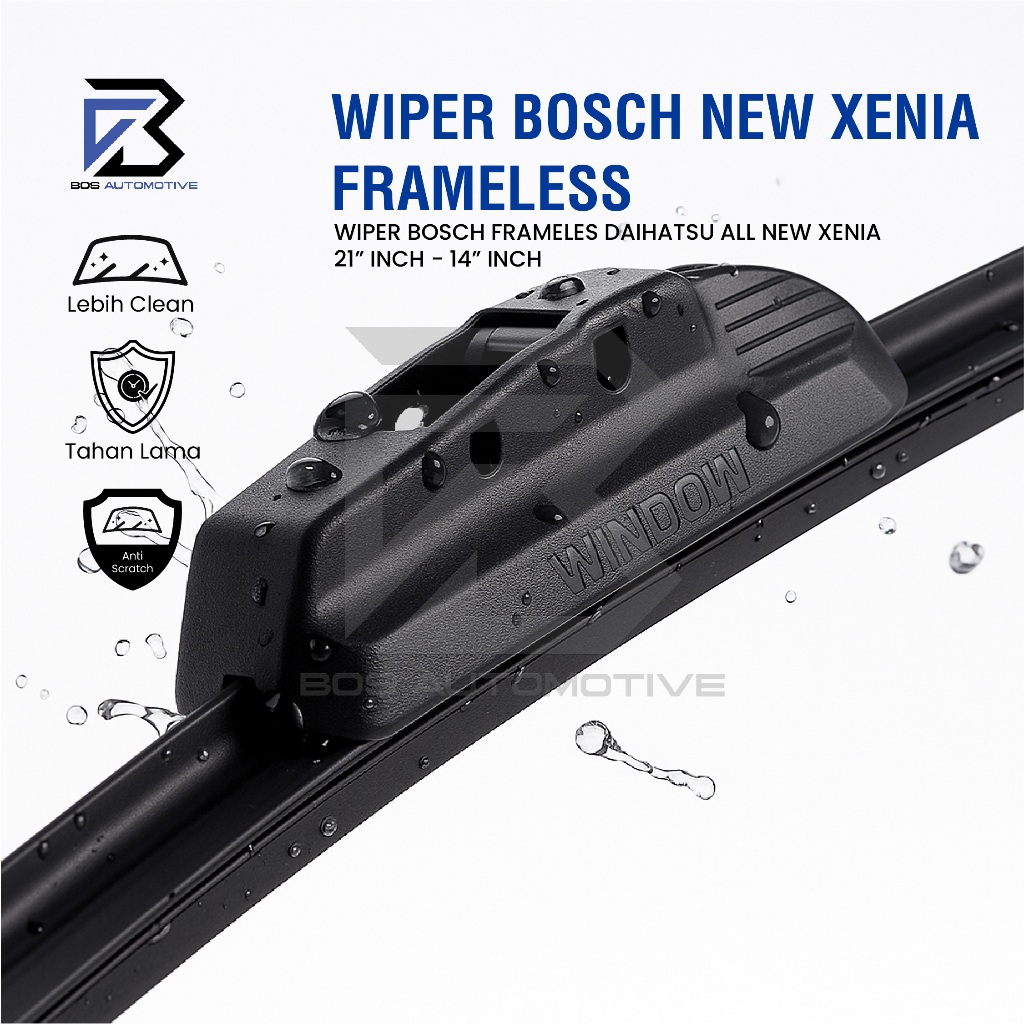 Wiper Blade BOSCH Clear Frameless Karet | Advantage Besi Kipas Kaca Depan Mobil DAIHATSU ALL NEW XENIA Frame Hook 21" â€“ 14â€ Inch Original - foto-produk-1