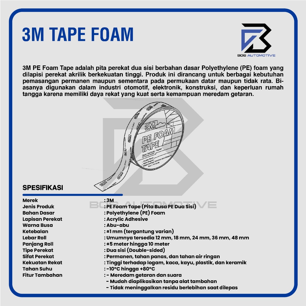 Double Tape Foam 3M 24MM x 4M Tape Busa Lem Bolak Balik - foto-produk-1