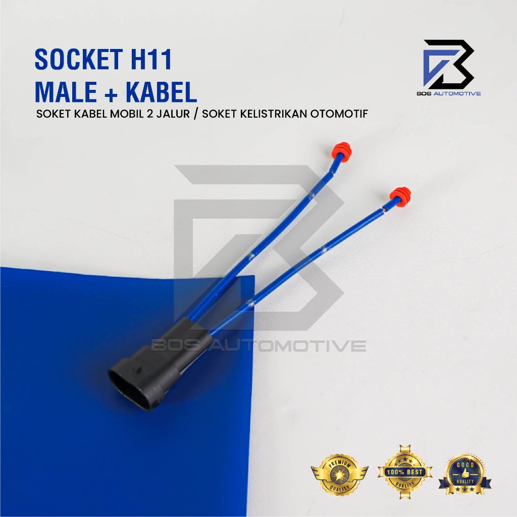 Socket Cable Foglamp / Soket Kabel Cowok / Male Lampu Kabut Tembak Mobil H11 / H16 / H8 / HB3