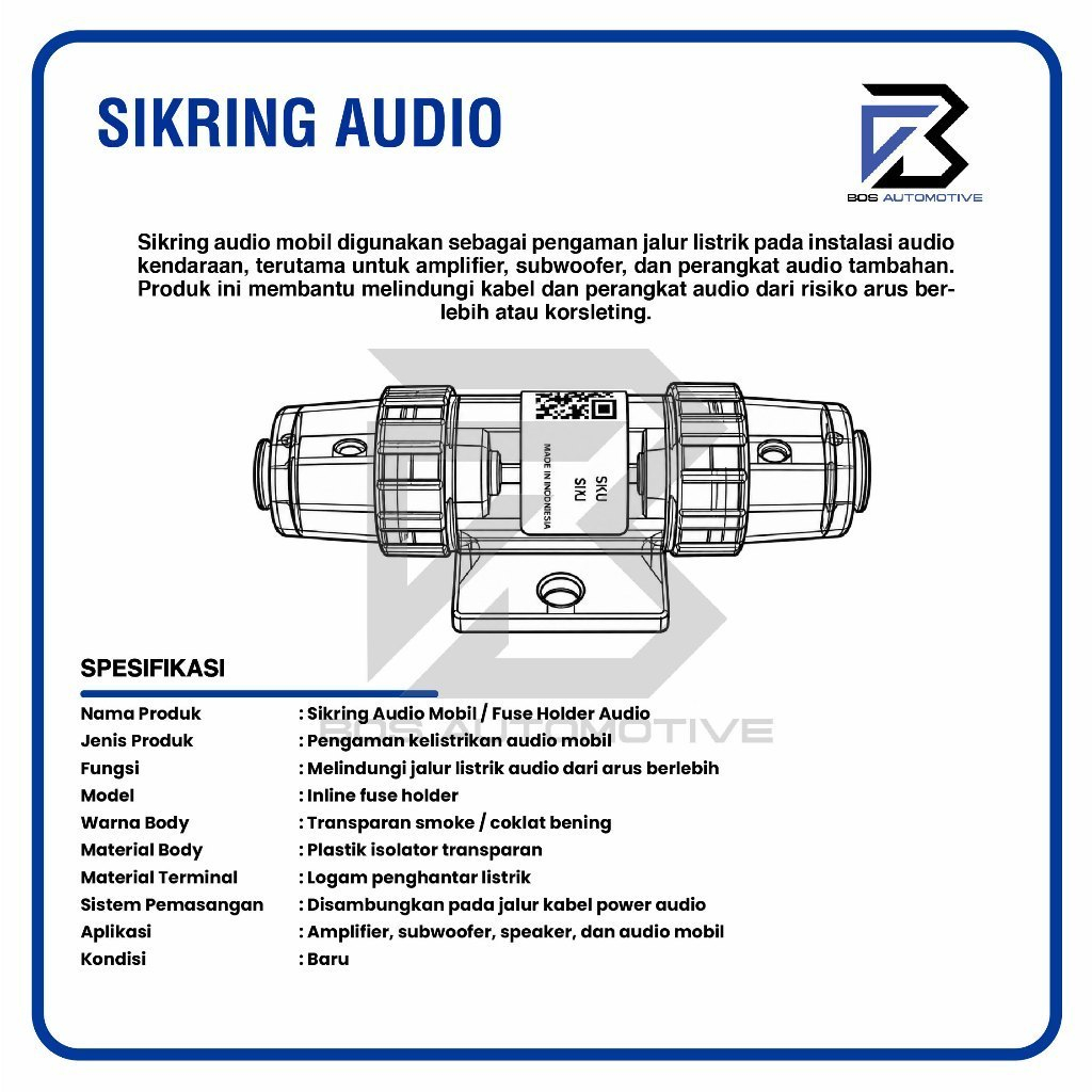 DCS Sikring Audio Mobil DCS / Sekring Sound Car / Fuse Holder - 60 Ampere Universal - foto-produk-2