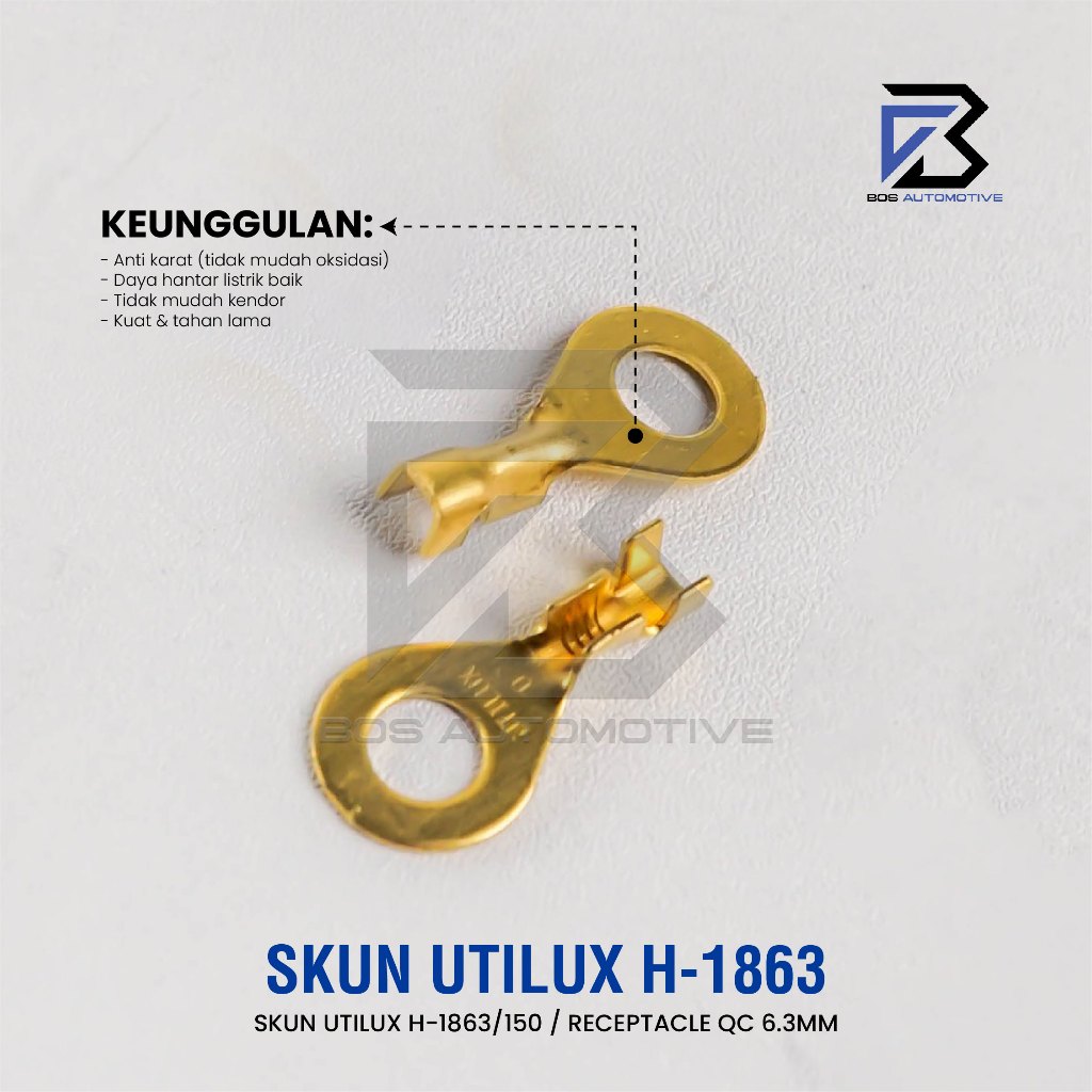 Terminal Skun Gepeng UTILUX H1863 Ring Gepeng Baut 10 Konektor Kabel Original - foto-produk-3
