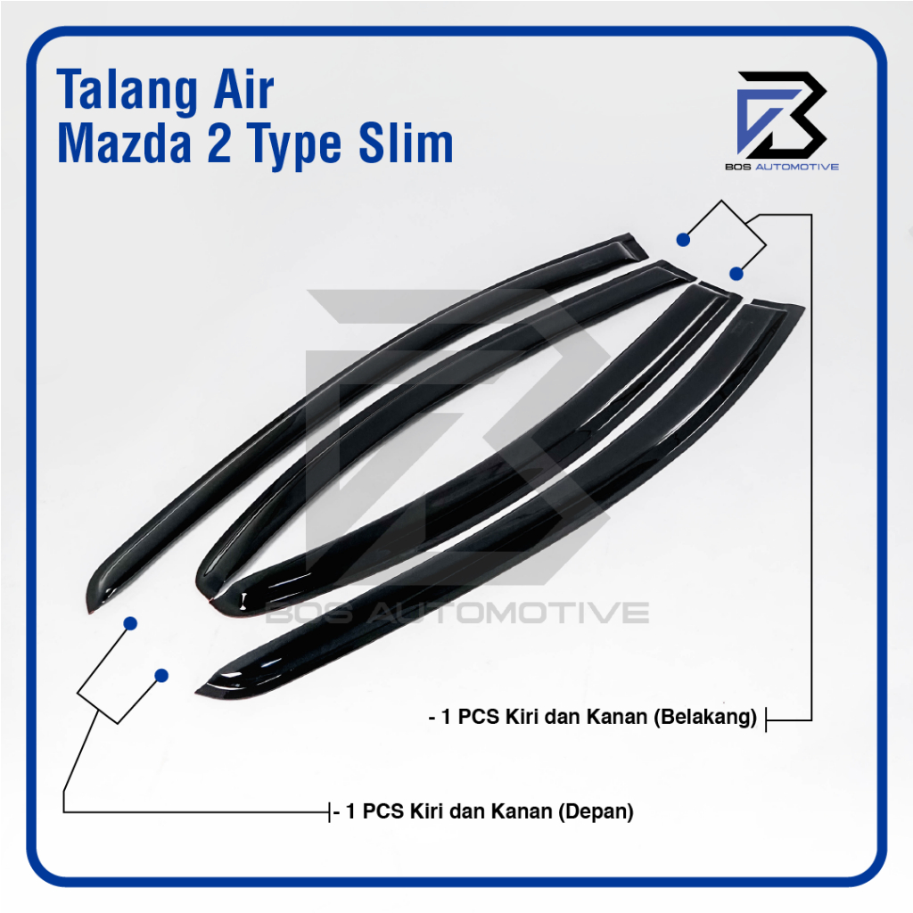 Talang Air Pintu Mobil Mazda 2 2009 - 2014 Model Slim 4 Pintu - foto-produk-3
