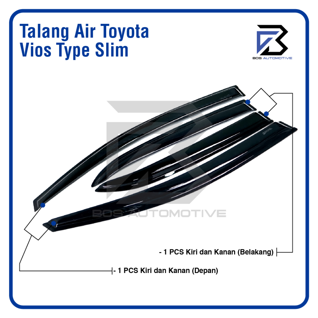 Talang Air Pintu Mobil Toyota Vios 2003 â€“ 2007 Model Slim 4 Pintu - foto-produk-3