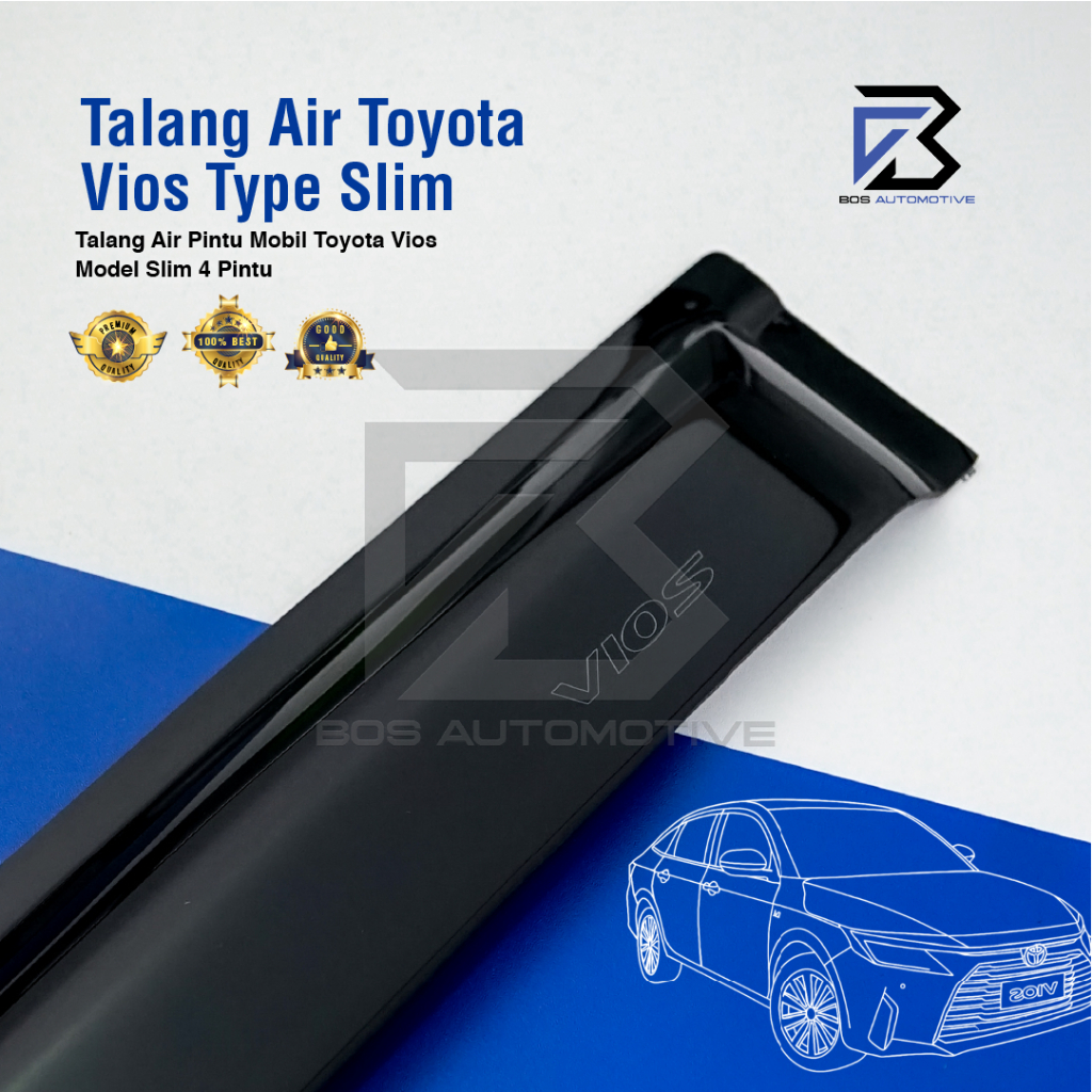 Talang Air Pintu Mobil Toyota Vios 2003 â€“ 2007 Model Slim 4 Pintu - foto-sampul