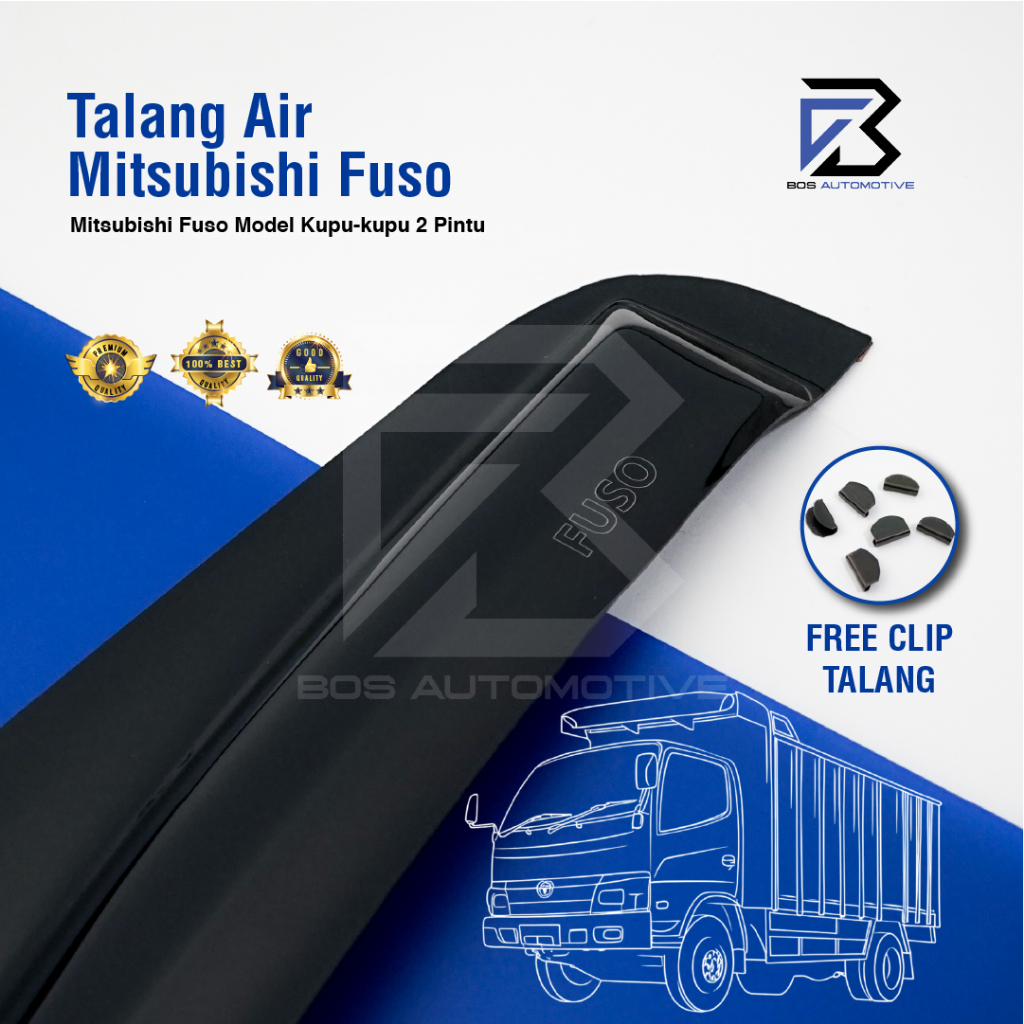 Talang Air Pintu Mobil Mitsubishi Fuso Model Kupu - Kupu 2 Pintu