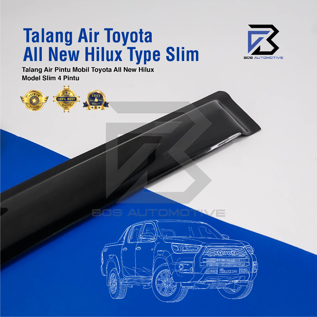 Talang Air Pintu Mobil Toyota  All New Hilux 2016 â€“ 2021 Double Cabin Model Slim 4 Pintu - foto-sampul