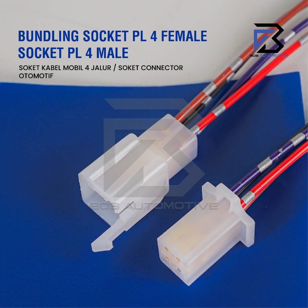 Soket Sambung 4 Pin Kecil / Mini Socket Sambungan Kabel Konektor Mobil Motor (1 SET) - foto-produk-1