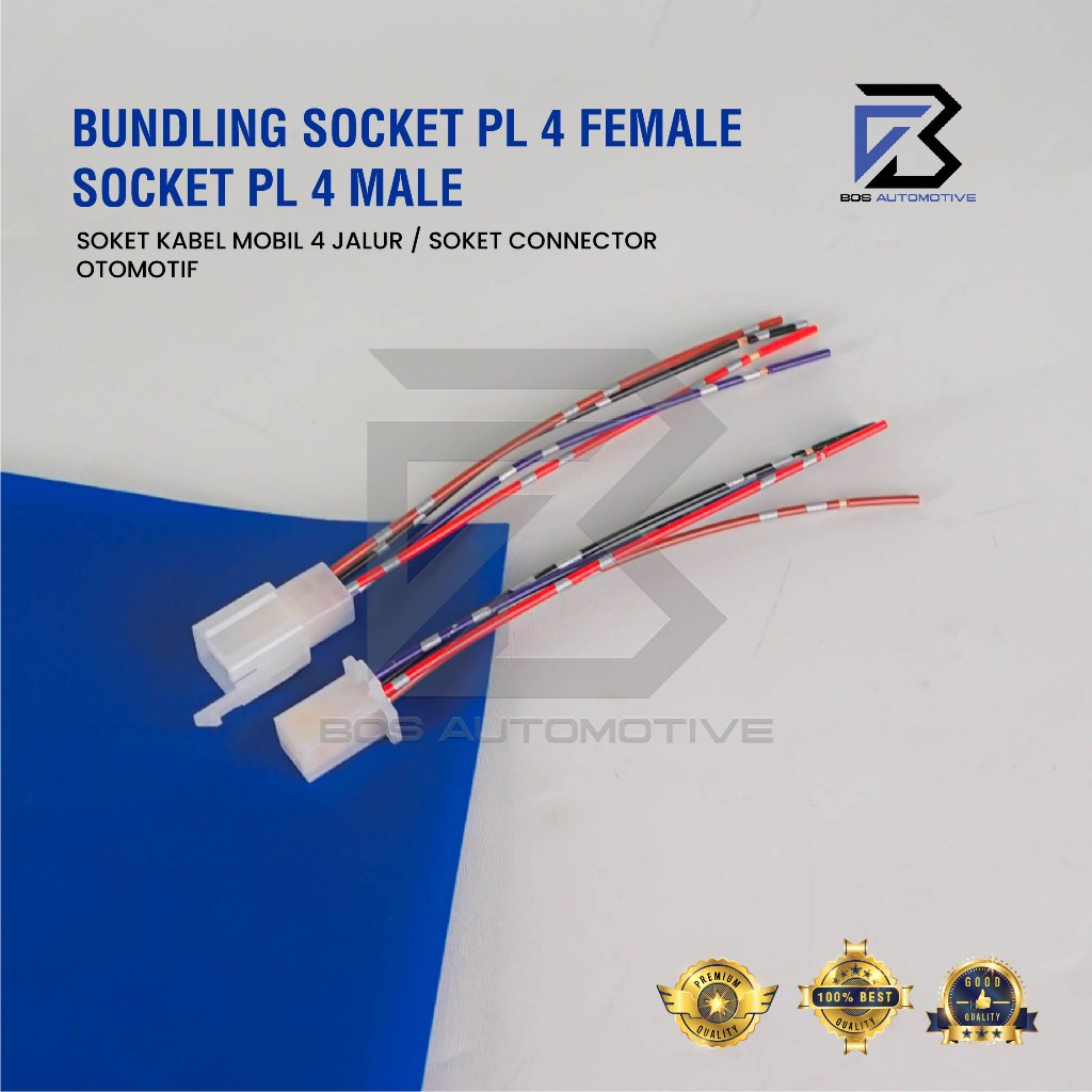 Soket Sambung 4 Pin Kecil / Mini Socket Sambungan Kabel Konektor Mobil Motor (1 SET) - foto-sampul