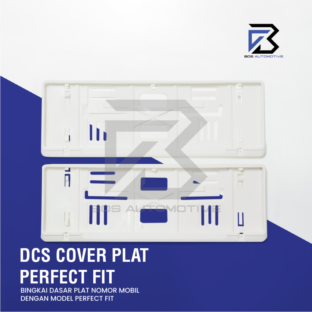 [DCS] Cover / Dudukan / Tempat / Frame / Breket / Bingkai / Rumah / Tatakan Plat Nomor Mobil Model Slip Ori (PUTIH) - foto-produk-1