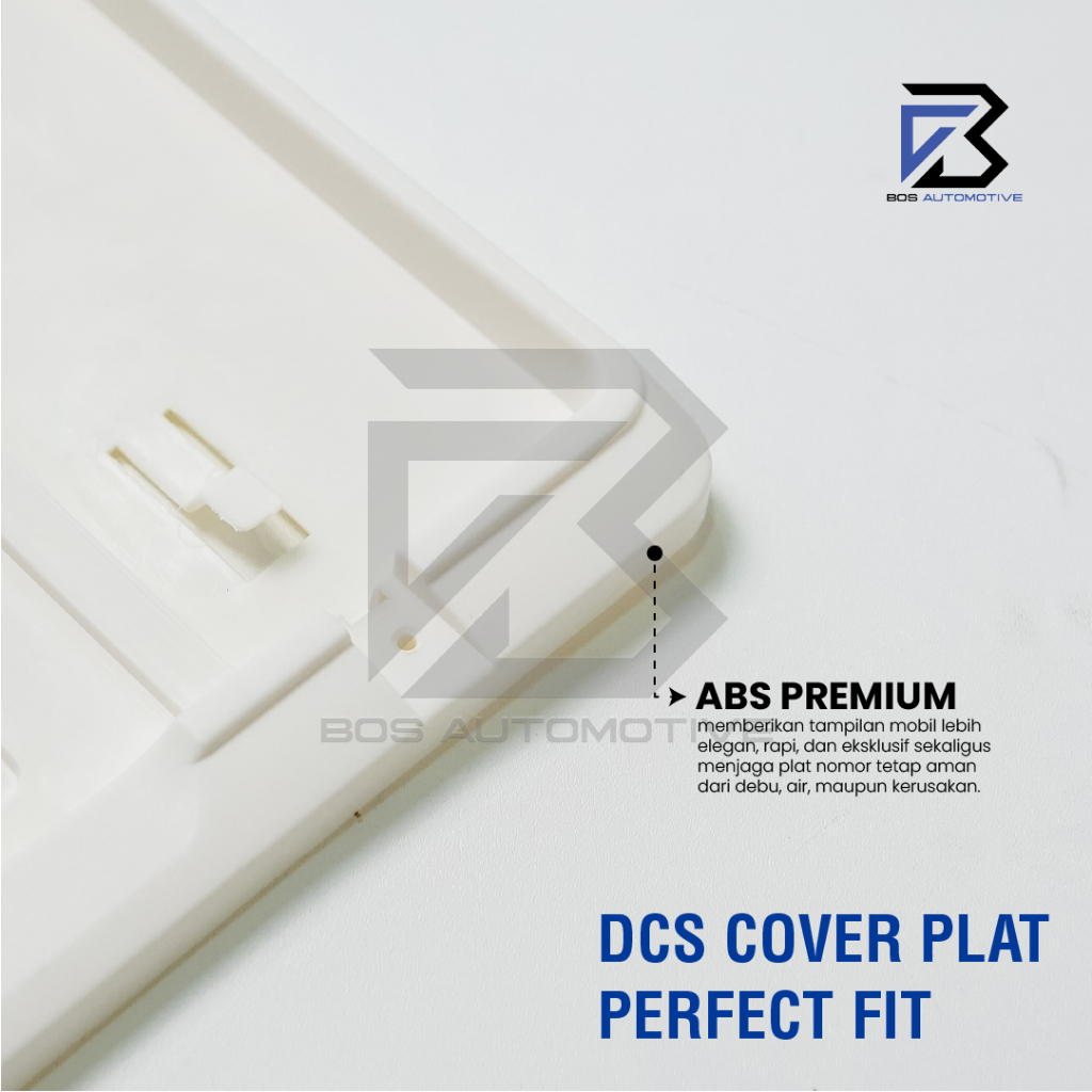 [DCS] Cover / Dudukan / Tempat / Frame / Breket / Bingkai / Rumah / Tatakan Plat Nomor Mobil Model Slip Ori (PUTIH) - foto-produk-3