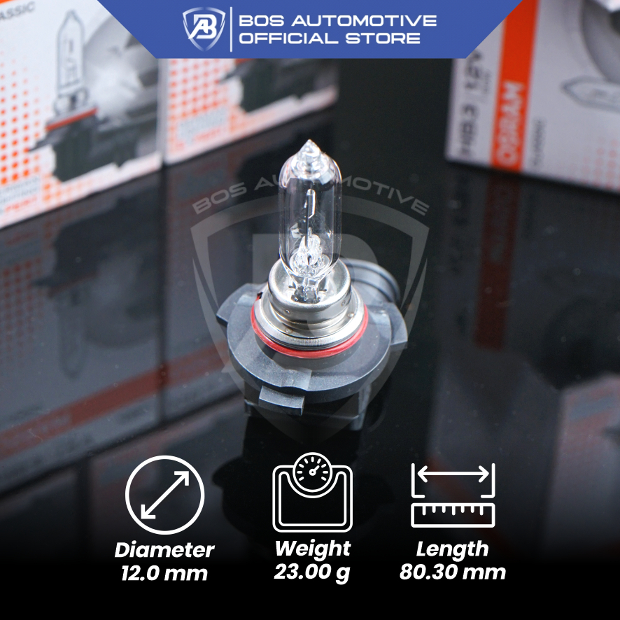 Bohlam Halogen Osram / Lampu Foglamp Mobil HB3 60W 12V Standard Original - foto-produk-2