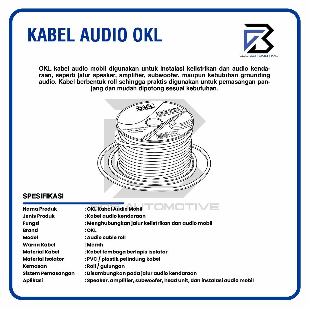 [OKL] Kabel Power Audio Mobil 8 AWG Kabel Speaker / Kabel Strum / Serabut Tembaga - foto-produk-2