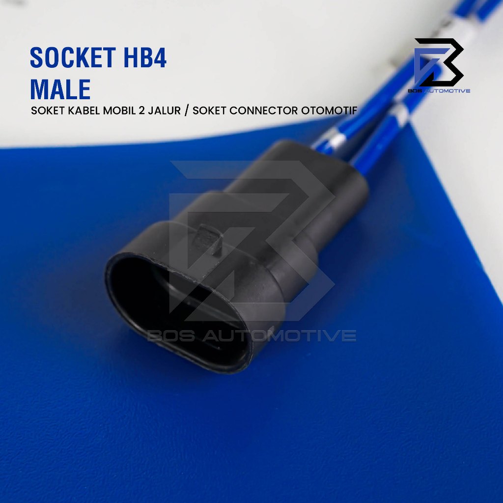 Soket Lampu Bohlam HB4 Cowok / Socket HB4 Male + Kabel Bintik - foto-produk-1