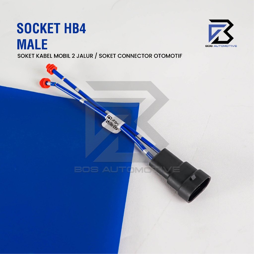 Soket Lampu Bohlam HB4 Cowok / Socket HB4 Male + Kabel Bintik - foto-produk-4