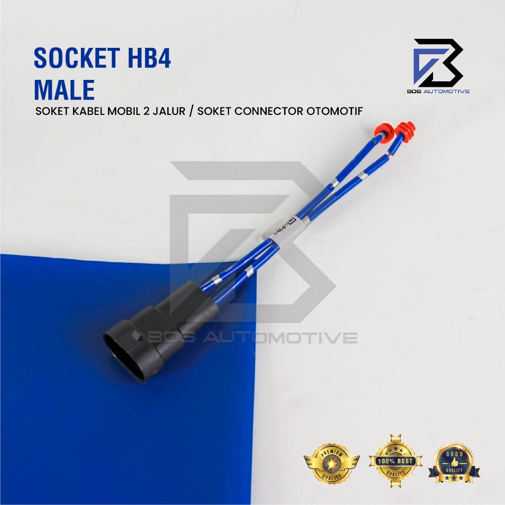 Soket Lampu Bohlam HB4 Cowok / Socket HB4 Male + Kabel Bintik