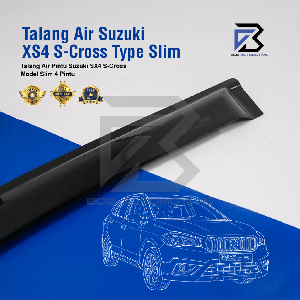 Talang Air Pintu Mobil Suzuki SX4 S-CROSS 2014 â€“ 2020 Model Slim 4 Pintu