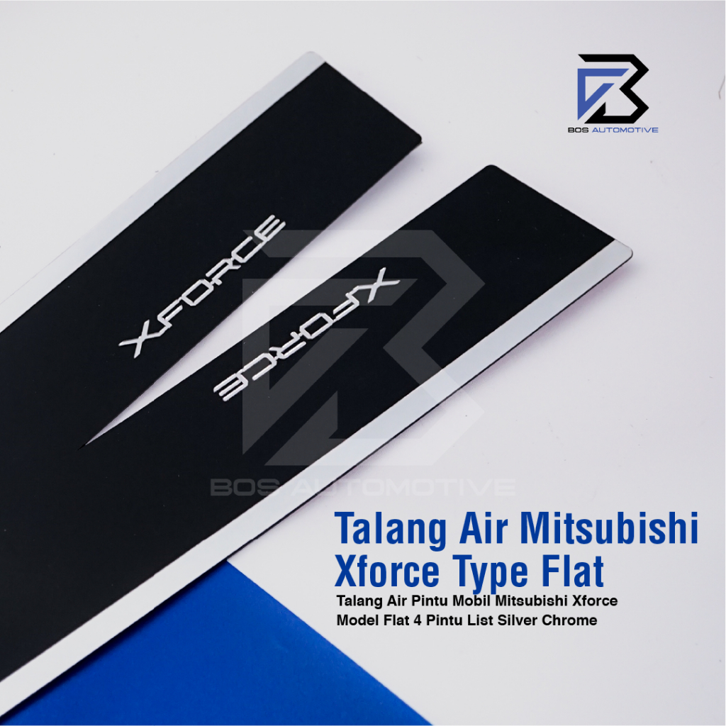 Talang Air Pintu List Silver Chrome Mobil Mitsubishi Xforce 2023 Model Flat Rata 4 Pintu - foto-produk-1