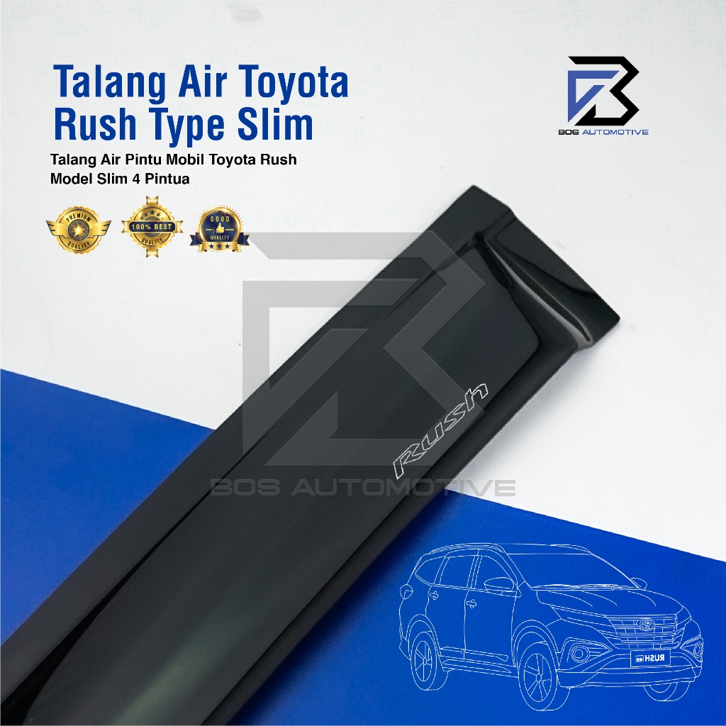 Talang Air Pintu Mobil Toyota Rush Lama 2006 â€“ 2015 Model Slim 4 Pintu