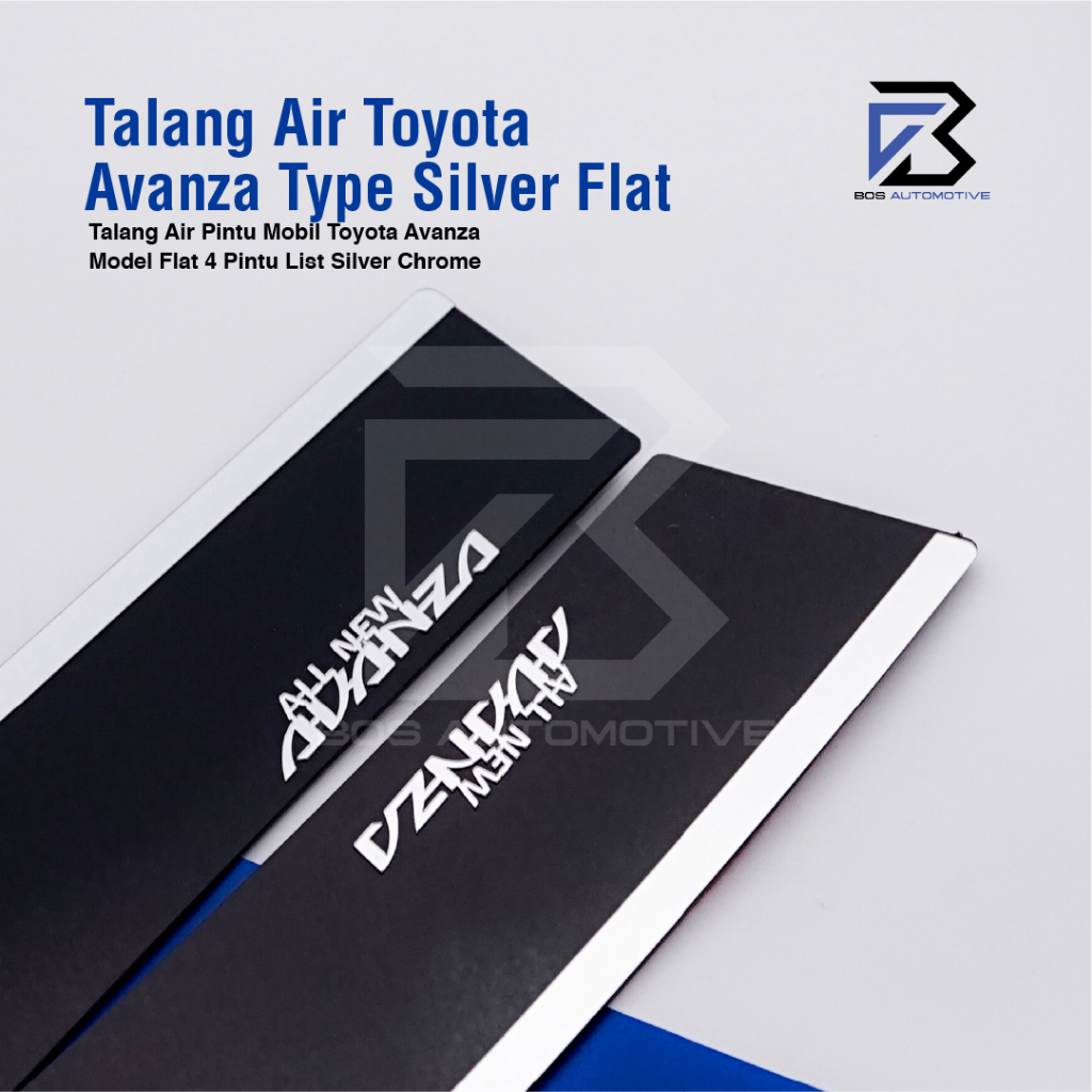 Talang Air Pintu Mobil List Silver Chrome Toyota All New Avanza 2011 â€“ 2014 Model Flat Rata 4 Pintu - foto-produk-1