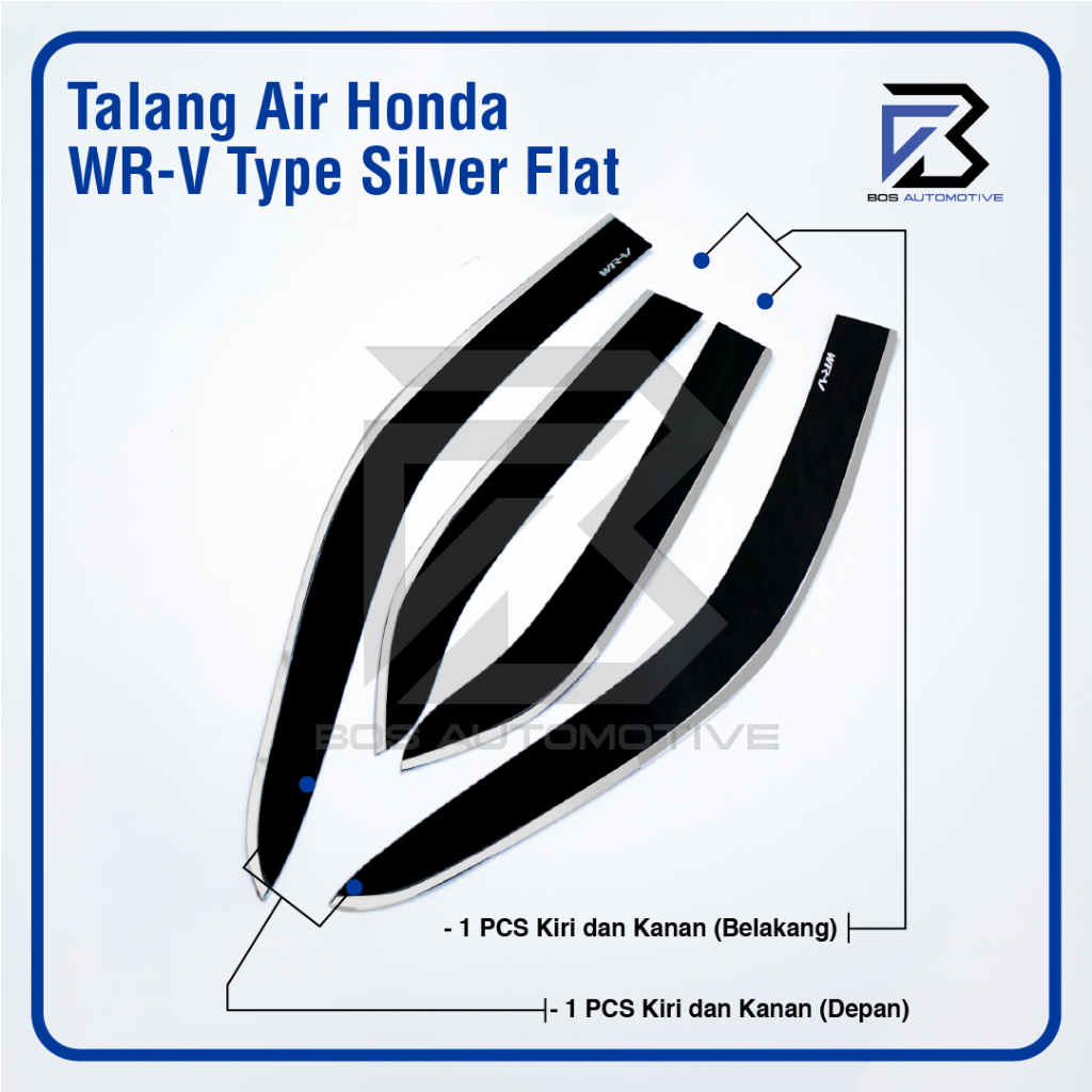 Talang Air Pintu List Silver Chrome Mobil Honda WRV 2022 â€“ 2023 Model Flat Rata 4 Pintu - foto-produk-4