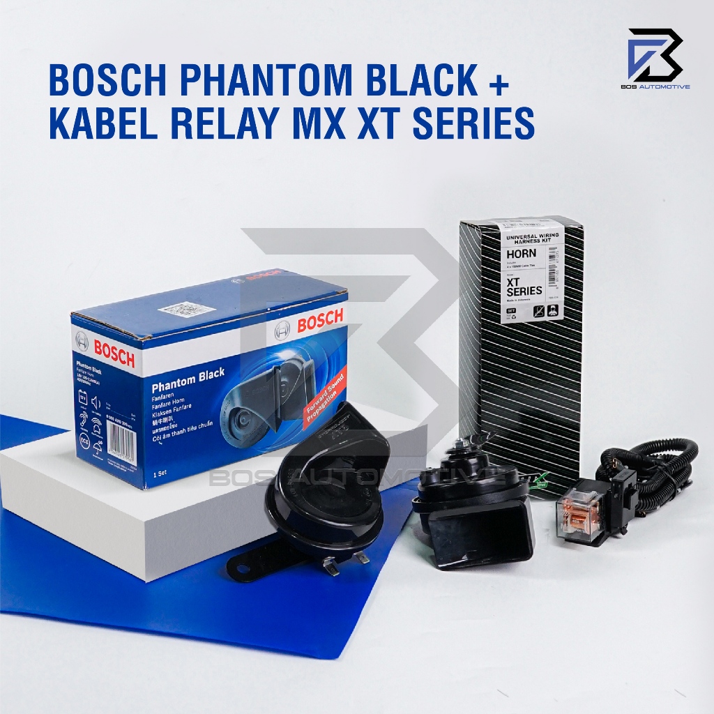 Klakson Keong Mobil Motor BOSCH Phantom Black dengan Kabel Relay Set Klakson 12v - foto-variasi-3
