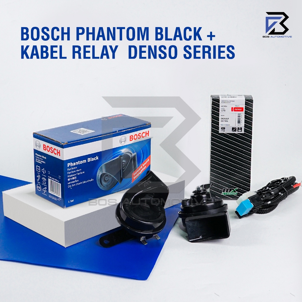 Klakson Keong Mobil Motor BOSCH Phantom Black dengan Kabel Relay Set Klakson 12v - foto-variasi-5