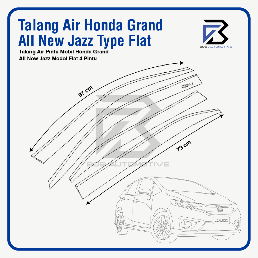 Talang Air Pintu Mobil Honda Grand New Jazz 2014 - 2020 Model Flat 4 Pintu - foto-produk-2