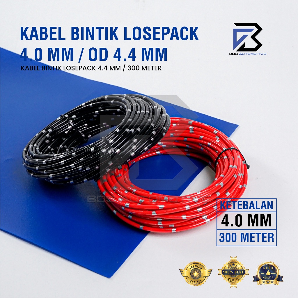 Kabel Bintik AVSS 4MM x 300M Kabel Listrik Power Supply Jumper Audio Ground Aki Otomotif Body Mobil Motor Serabut Tembaga - foto-produk-1