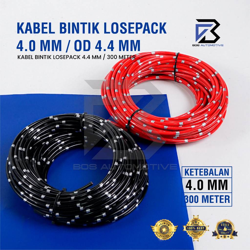 Kabel Bintik AVSS 4MM x 300M Kabel Listrik Power Supply Jumper Audio Ground Aki Otomotif Body Mobil Motor Serabut Tembaga