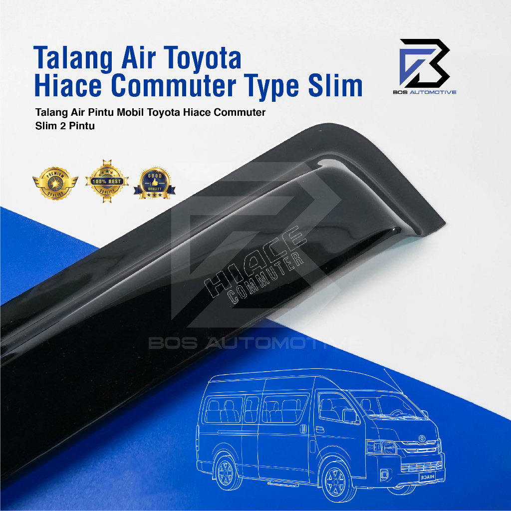 Talang Air Pintu Mobil Toyota Hiace Commuter 2023 - 2024 Model Slim 2 Pintu
