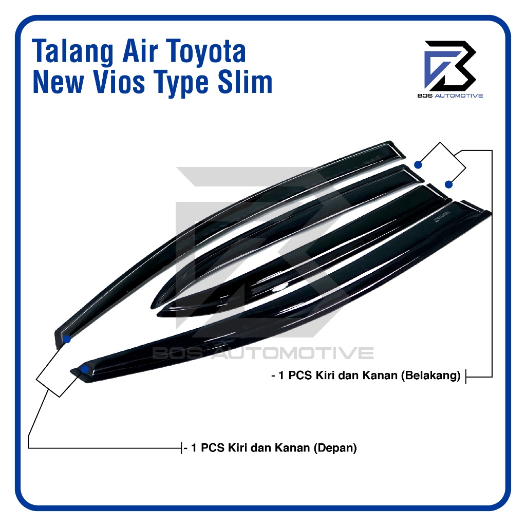 Talang Air Pintu Mobil Toyota New Vios 2008 â€“ 2012 Model Slim 4 Pintu - foto-produk-3