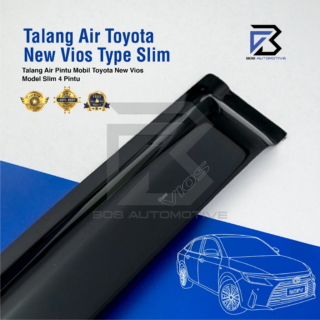 Talang Air Pintu Mobil Toyota New Vios 2008 â€“ 2012 Model Slim 4 Pintu - foto-sampul
