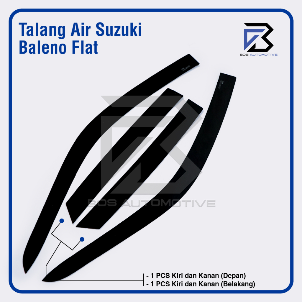 Talang Air Pintu Mobil Suzuki All New Baleno 2017 - 2019 Model Flat Rata 4 Pintu - foto-produk-4