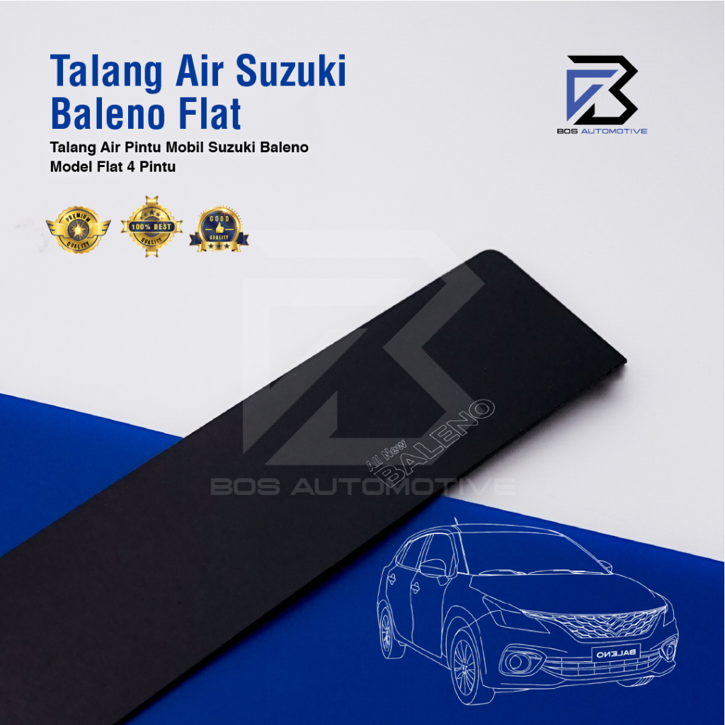 Talang Air Pintu Mobil Suzuki All New Baleno 2017 - 2019 Model Flat Rata 4 Pintu