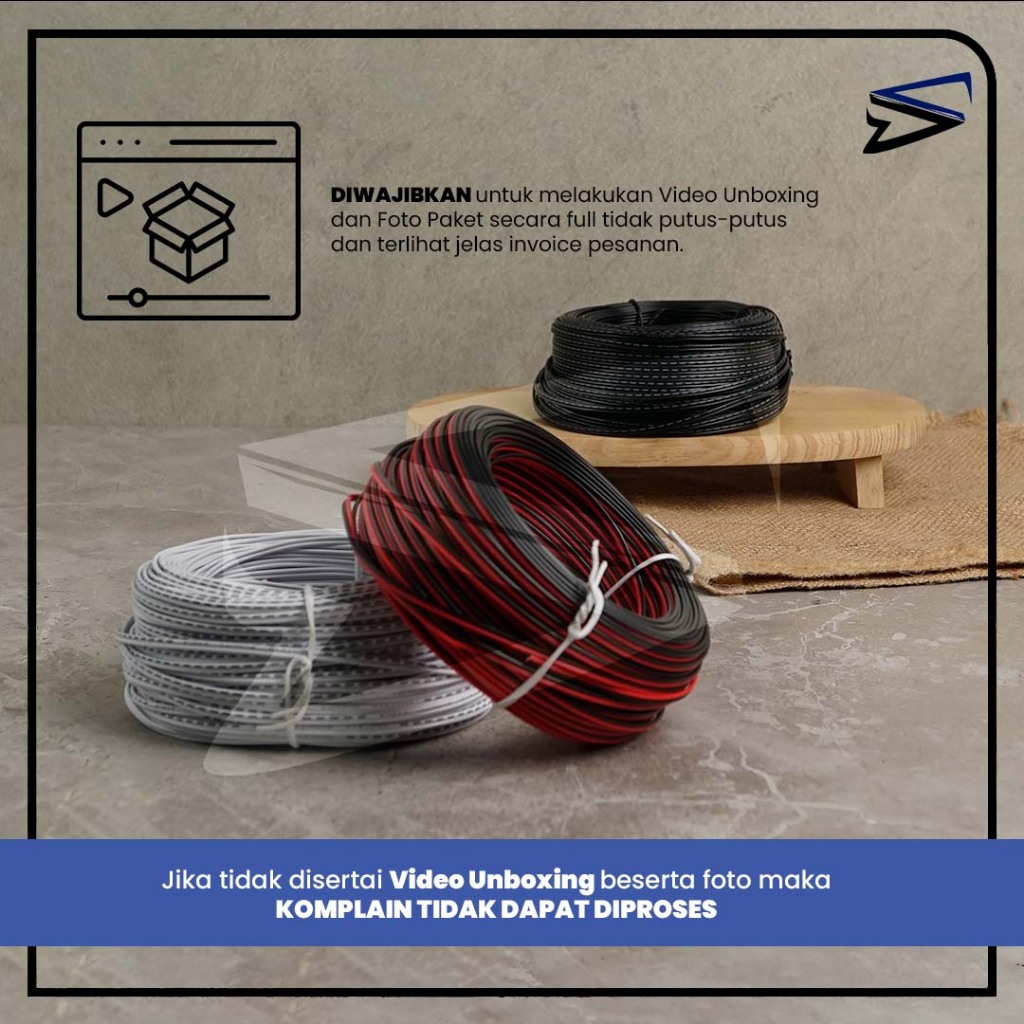 [DCS] Kabel 24 AWG 50 Meter 2x18 Serabut Tembaga Otomotif Mobil Motor Audio / Speaker / Lampu LED - foto-produk-2