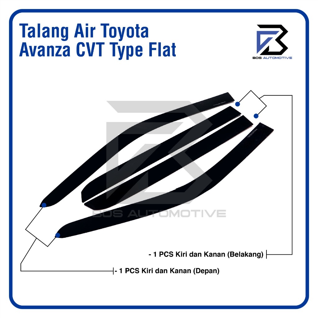 Talang Air Pintu Mobil TOYOTA Avanza CVT 2022 Model Flat Rata 4 Pintu - foto-produk-4