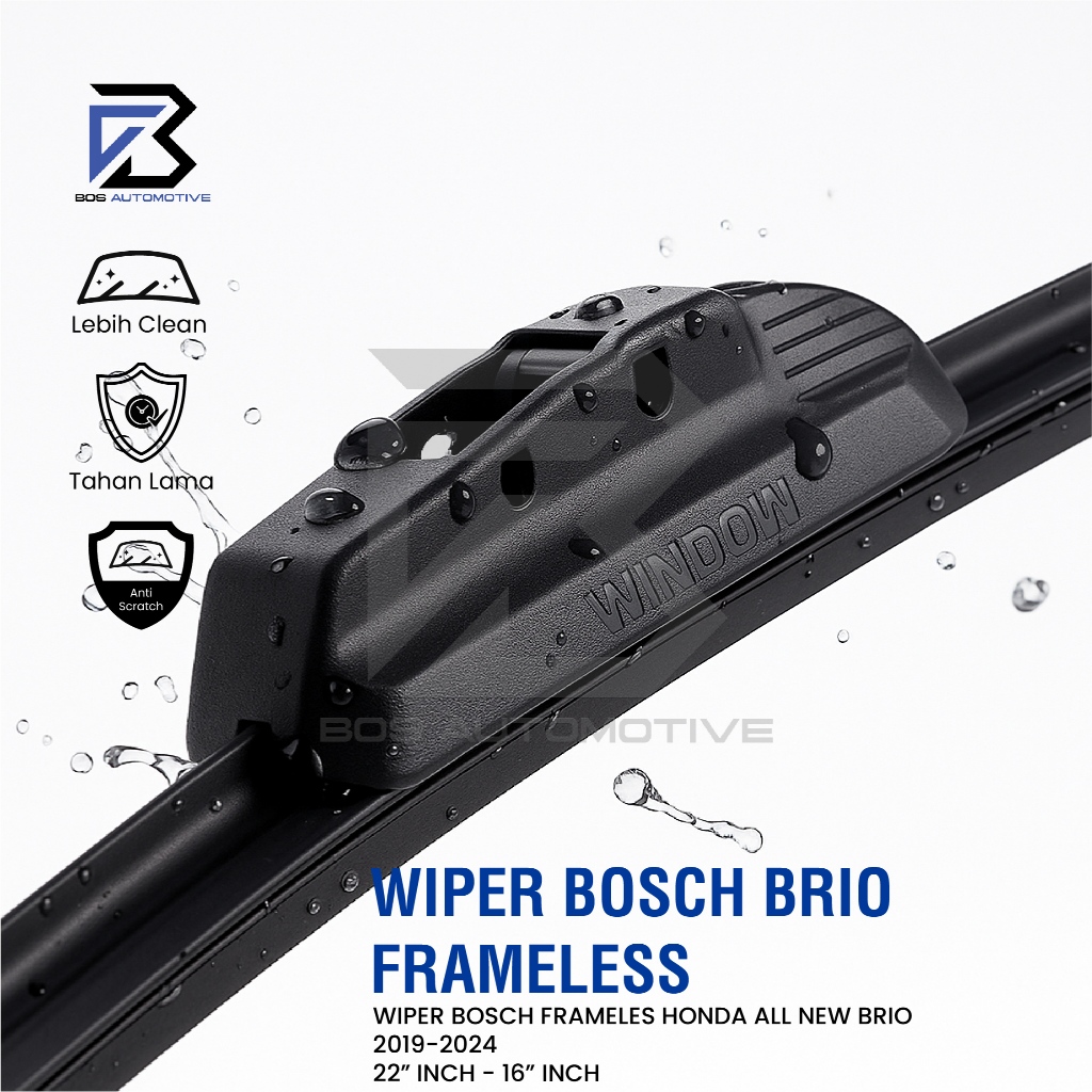 Wiper Blade Bosch Clear Frameless / Karet / Kipas Kaca Depan Mobil Universal / Frame Hook 22-16 - foto-produk-2