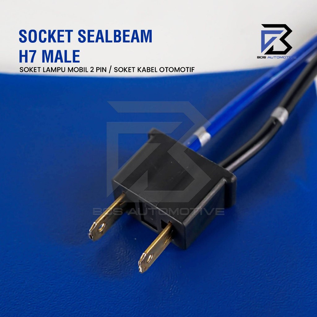 Soket Lampu Bohlam H7 Cowo / Socket Bohlam H7 Male + Kabel Tembaga - foto-produk-1