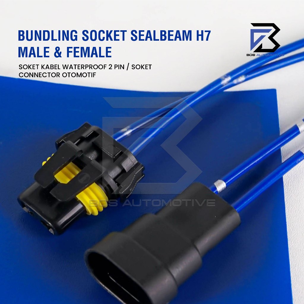 Soket Lampu Kabut HB4  / Socket Lampu Foglamp HB4 Cewek + Cowok ( 1 Set )  Kabel Bintik - foto-produk-1
