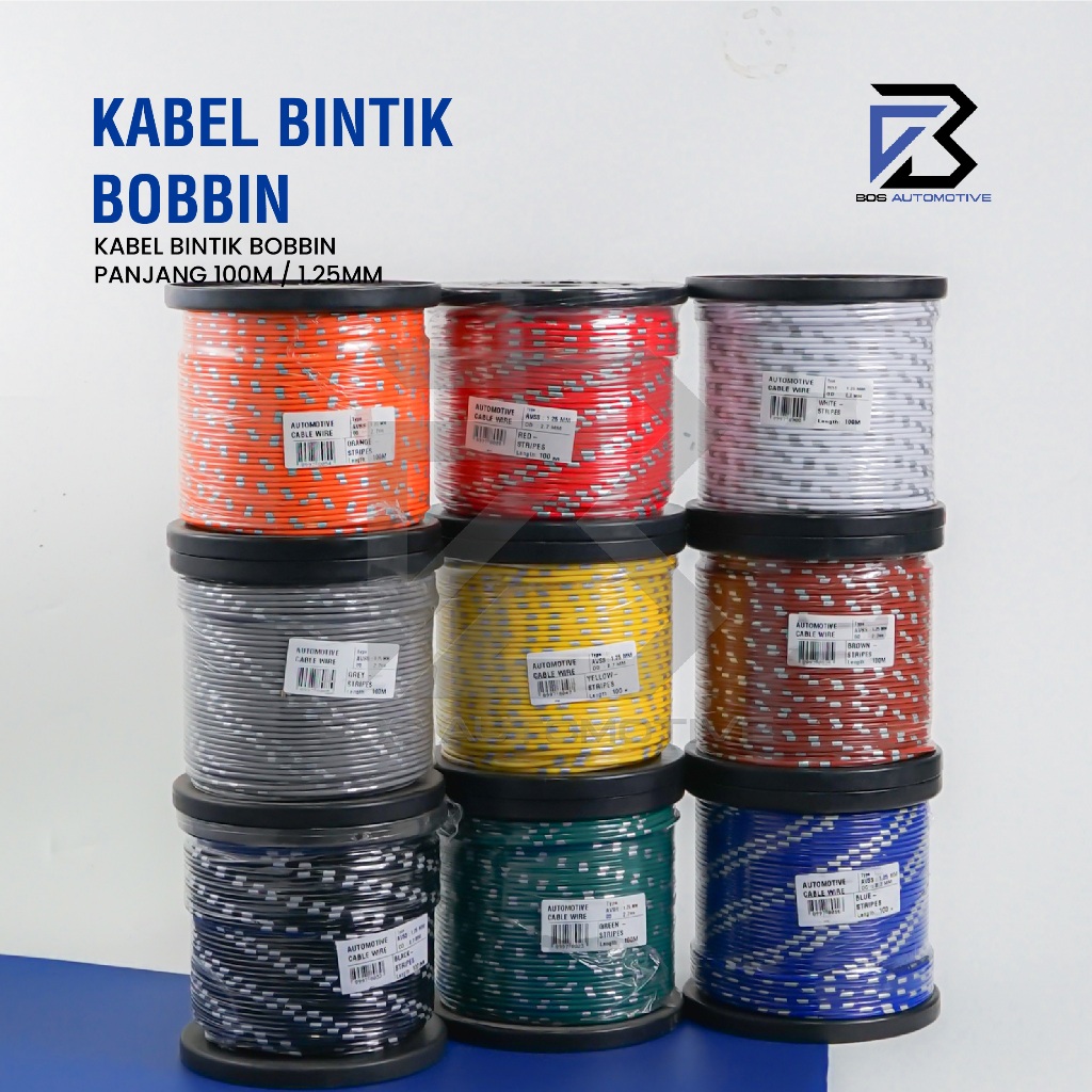Kabel Bintik AVSS 1.25MM x 100M Kabel Otomotif Body Mobil Motor Serabut Tembaga (BOBIN) - foto-produk-1