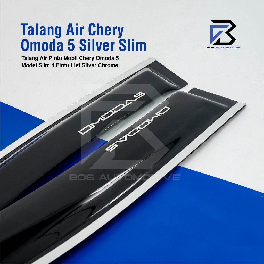 Talang Air Pintu List Silver Chrome Mobil Chery Omoda 5 2023 Model Slim 4 Pintu - foto-produk-1