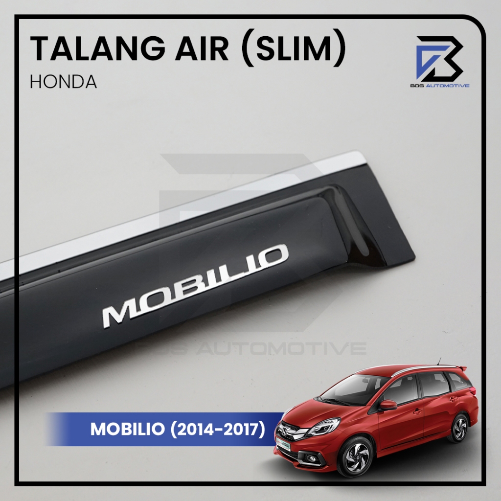Talang Air Pintu Mobil List Silver Chrome Honda Mobilio 2014 - 2017 Model Slim 4 Pintu