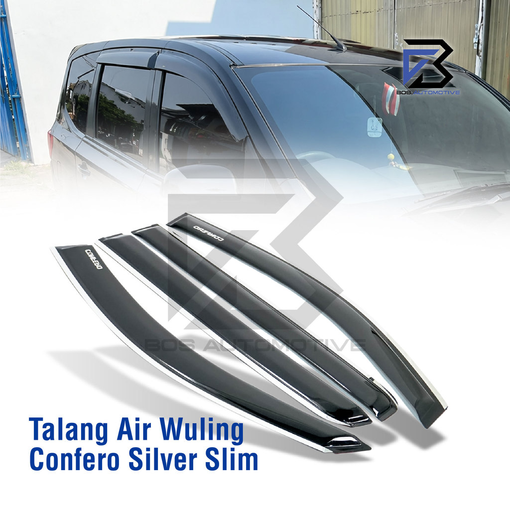 Talang Air Pintu List Silver Chrome Mobil Wuling Confero 2017 â€“ 2022 Model Slim 4 Pintu - foto-produk-4