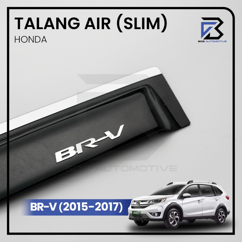Talang Air Pintu List Silver Mobil Honda BRV 2015 - 2017 Model Slim 4 Pintu