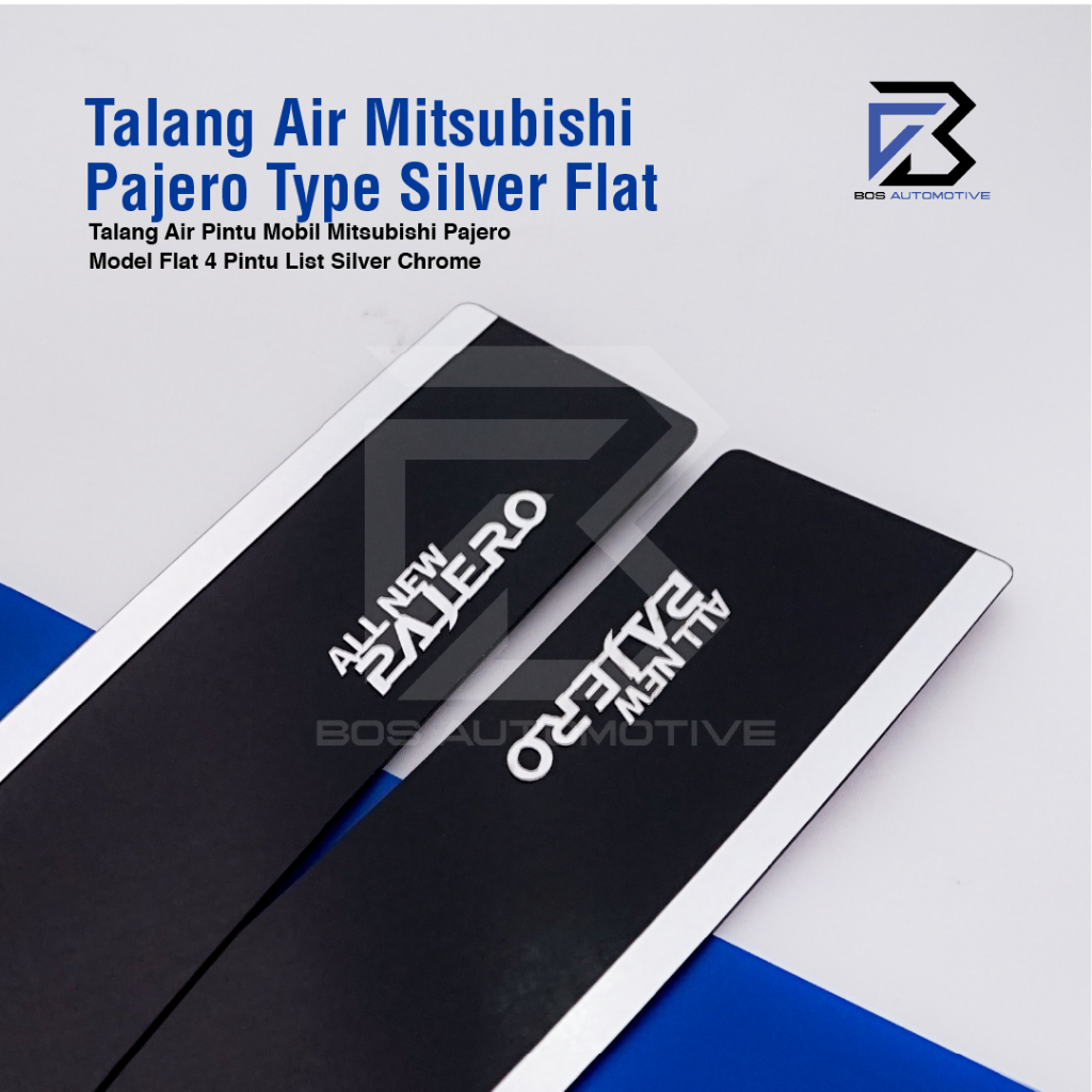 Talang Air Pintu List Silver Chrome Mobil Mitsubishi All New Pajero Sport 2015 â€“ 2022 Model Flat Rata 4 Pintu - foto-produk-1
