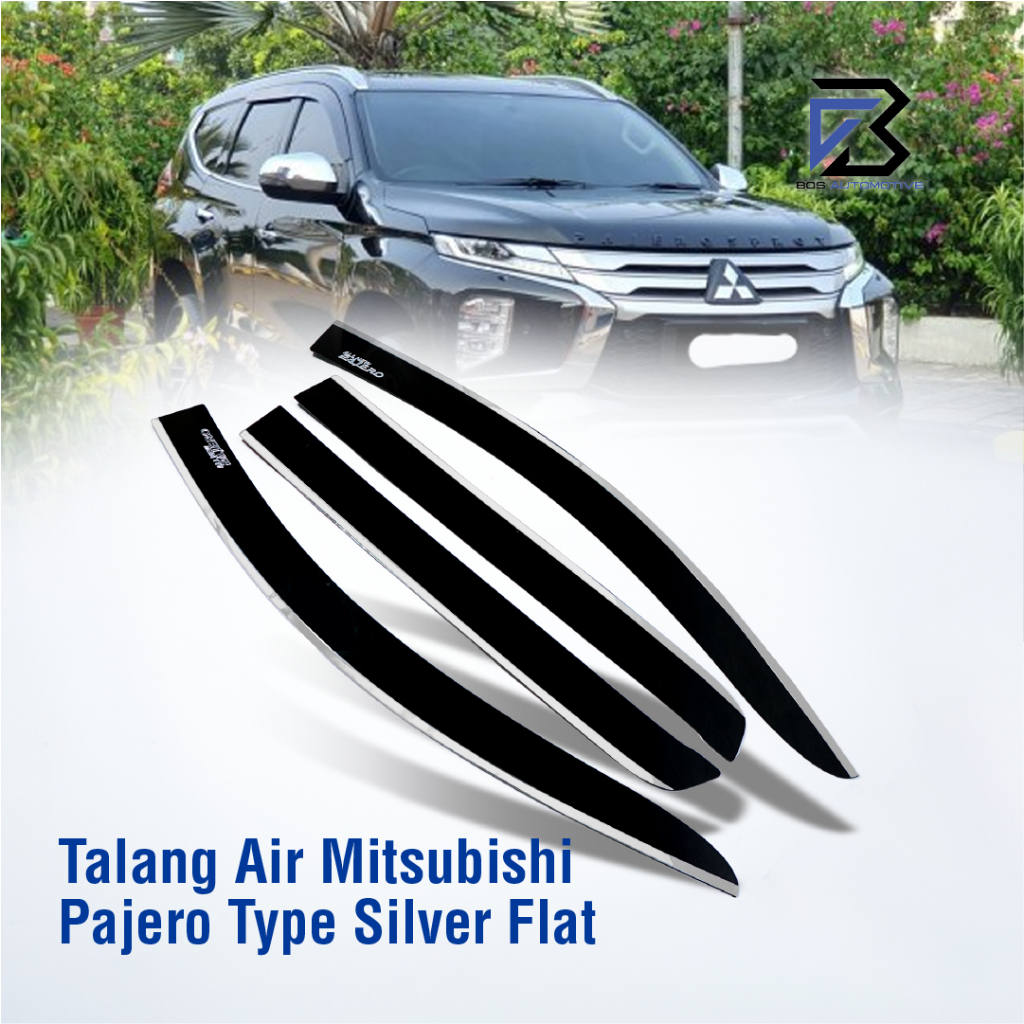 Talang Air Pintu List Silver Chrome Mobil Mitsubishi All New Pajero Sport 2015 â€“ 2022 Model Flat Rata 4 Pintu - foto-produk-5