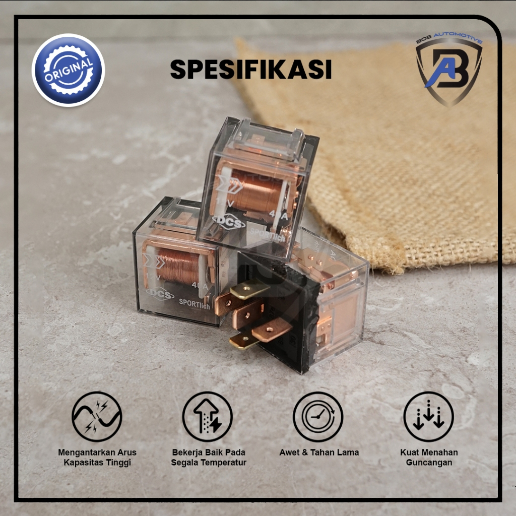 Relay DCS Kaki 5 12V 40A 87A Pemutus Arus 5 Pin 12V 40A 87a Original - foto-produk-1