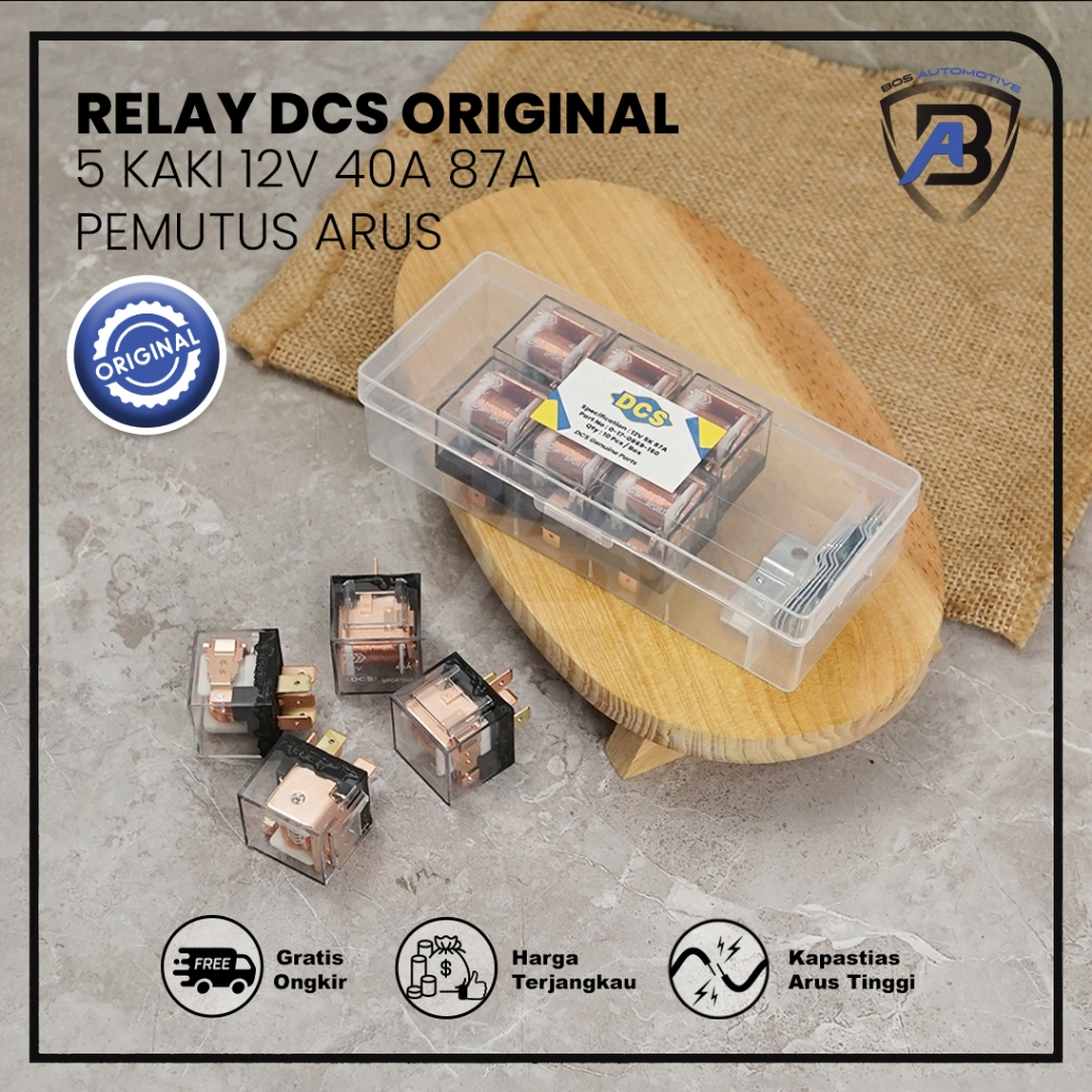 Relay DCS Kaki 5 12V 40A 87A Pemutus Arus 5 Pin 12V 40A 87a Original - foto-sampul