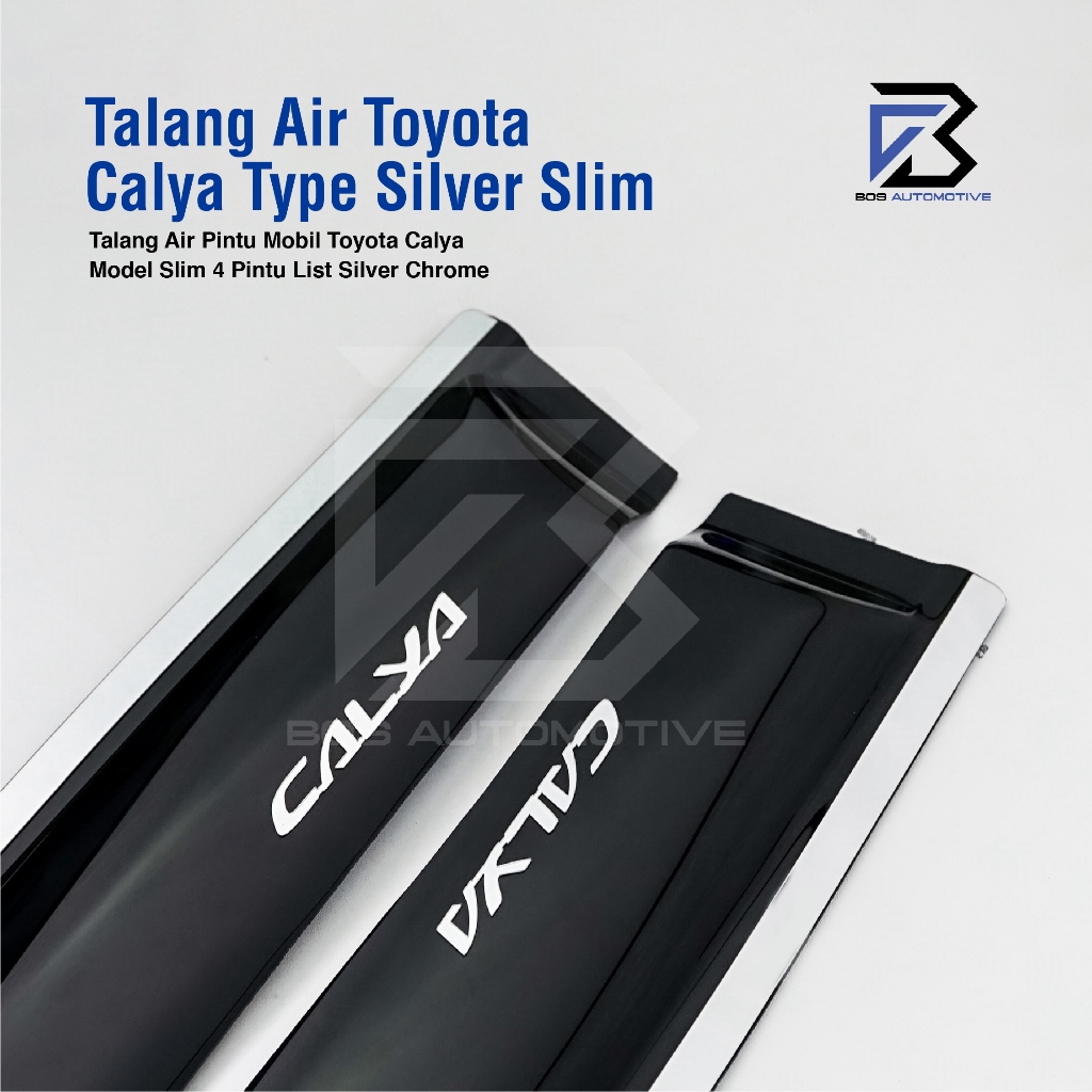 Talang Air Pintu List Silver Chrome Mobil Toyota Calya 2016 â€“ 2020 Model Slim 4 Pintu - foto-produk-1