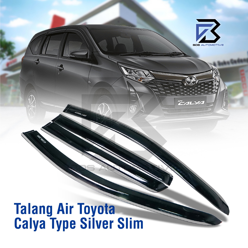 Talang Air Pintu List Silver Chrome Mobil Toyota Calya 2016 â€“ 2020 Model Slim 4 Pintu - foto-produk-4